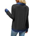 thumbnail image 7 of Wevis Women's Patch Denim Collar Knit Sweater Button Down Long Sleeve Autumn Blouse Casual Layered Look Fall Pullover Tops, 7 of 7