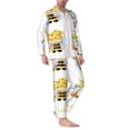 thumbnail image 2 of Salouo Gnomes Honey Bee Print Button-Front Long Sleeve Pajama Set for Men, Soft 2Pjs Men's Long Sleeve Sleepwear-Small, 2 of 7