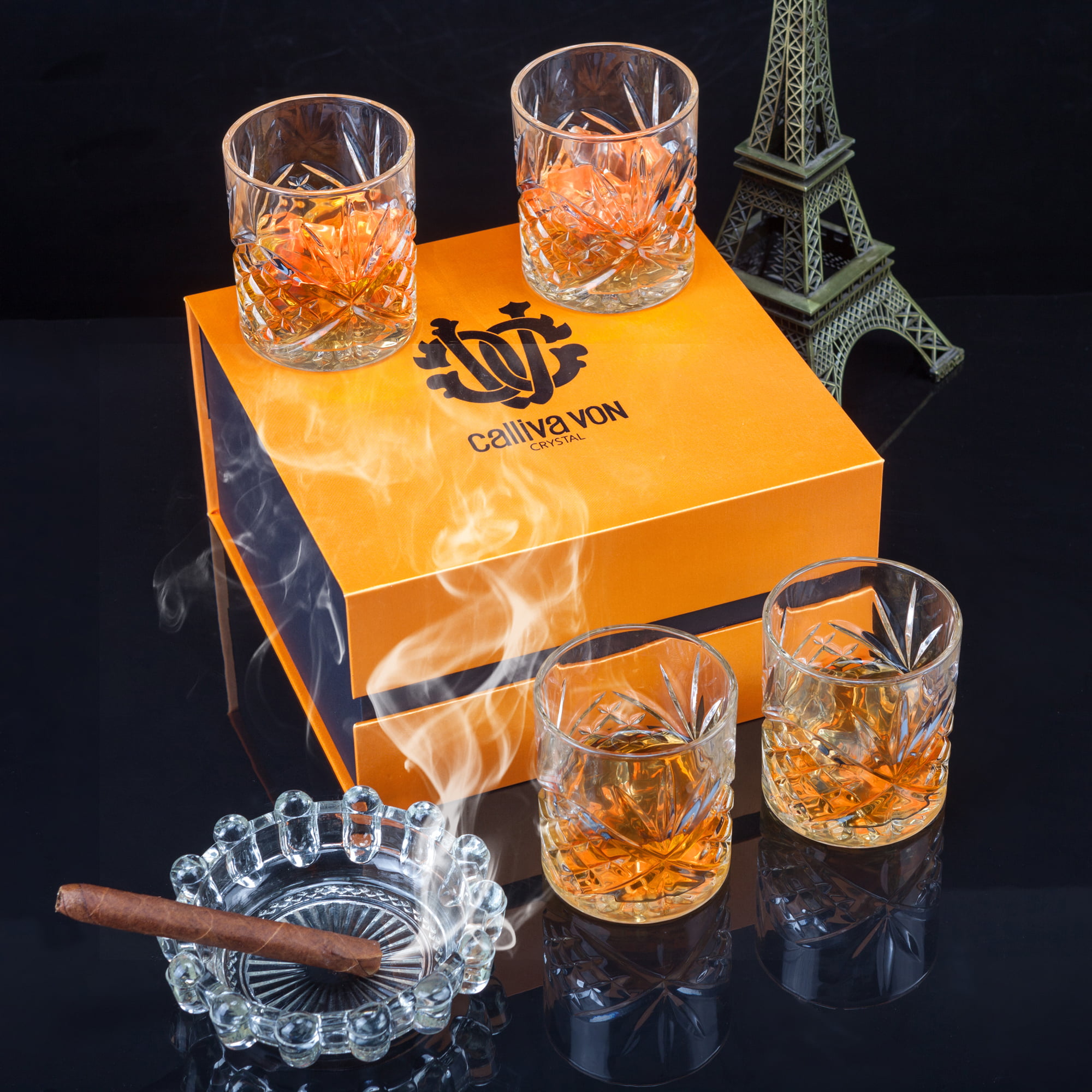 Whiskey Glasses Set of 4,12 oz - Premium Gift Box for Men - Rock Tumblers  for Bourbon, Scotch, Cognac, Brandy, Rum, Liquor, Cocktails - Old Fashioned  Clear Glassware - Luxury Alcohol Drinking Barware : : Home