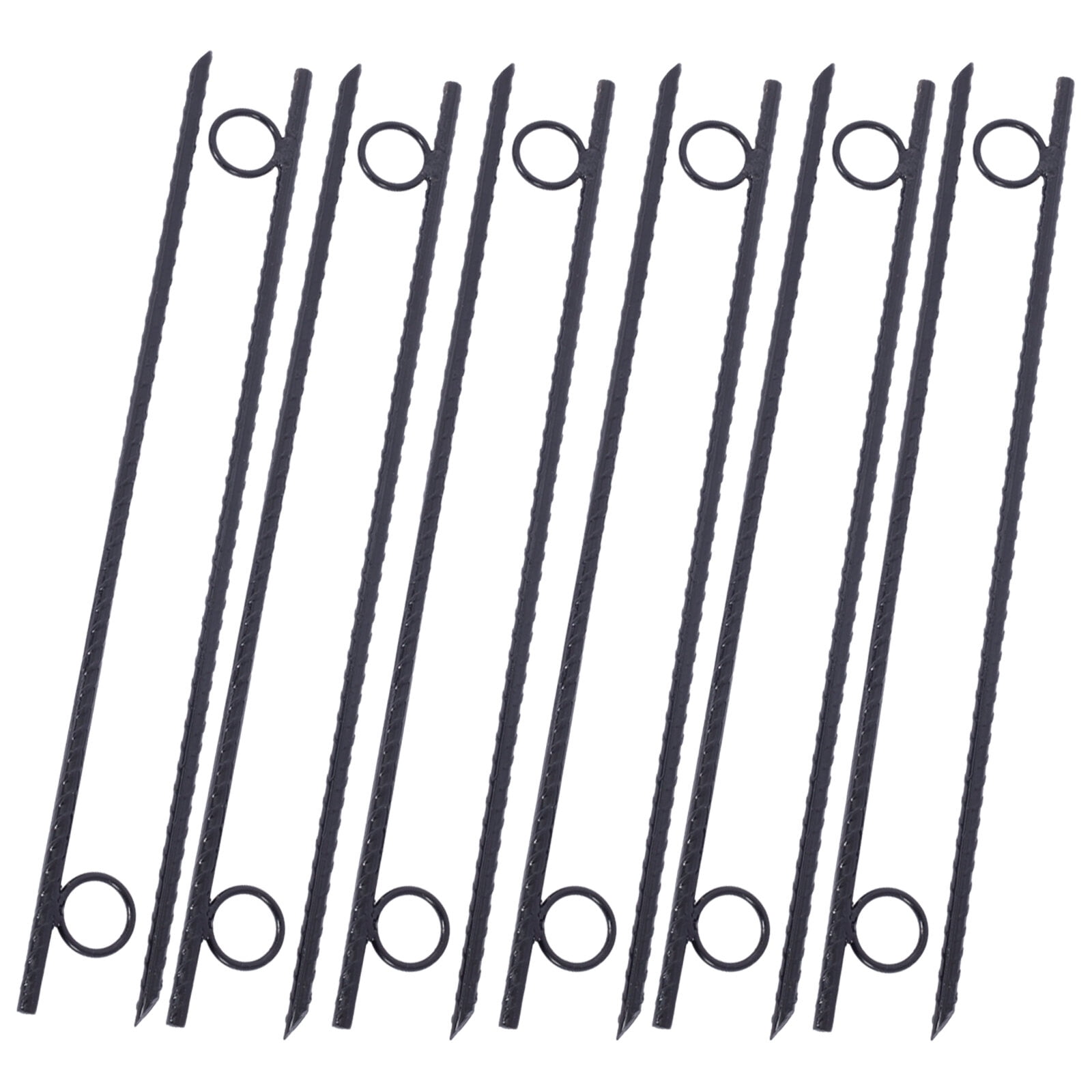 Rebar stake with loop 12pcs Grip Rebar 3/8x 18 Inch Steel Durable Heavy Duty Tent Canopy Ground Stakes with Angled Ends and 1 Inch Loops for Campsites and Canopies,