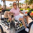 thumbnail image 3 of Golf Cart Seat Covers for 2 Seater, Sunflowers Cow Soft Microfiber Cart Seat Towel Blanket, Farm Animal Black Buffalo Plaid Absorbent Breathable Non Slip Bench Seats Protector for Golf Course 51"x31", 3 of 9