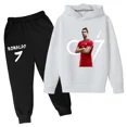thumbnail image 3 of Conjunto de 2 piezas de sudadera con capucha y pantalones con estampado de ídolo de fútbol Cr7 para niños de 3 a 13 años, ropa informal para bebés, 3 of 5