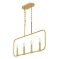 thumbnail image 2 of ABR432AB Quoizel Lighting Abner - 4 Light Linear Chandelier in Transitional style - 32 Inches wide by 19.75 Inches high-Aged Brass Finish, 2 of 8