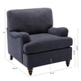 thumbnail image 7 of Upholstered Accent Chair, Single Sofa Chair with English Roll Arm and Thick Cushion, Modern Reading Chair with Solid Wood Legs, Lounge Chair for Living Room Bedroom Office, Navy, 7 of 7