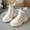 White, variant on Cethrio Little Girls Lace Up Boots Size 13(Little Kids), PU Thermal Waterproof Non-slip Winter Shoes White