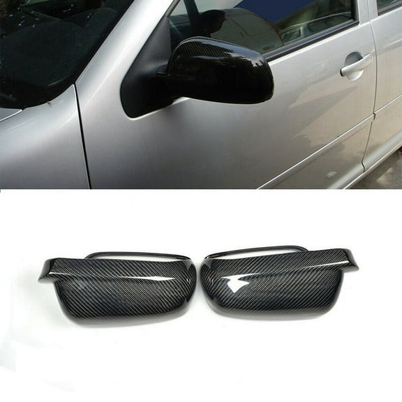 Carbon Fiber ABS Side Rear View Mirror Cover Replacement for Golf 4 IV MK4 1998-2009