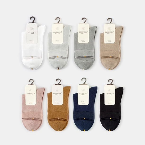 Calcetines de tubo para mujer, calcetines sencillos de color sólido, suaves y transpirables, calcetines de algodón de otoño e invierno, calcetines de mujer sin hueso de color sólido