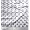thumbnail image 1 of Soimoi White Rayon Fabric Octagon Art Geometric Printed Fabric 1 Yard 42 Inch Wide, 1 of 3