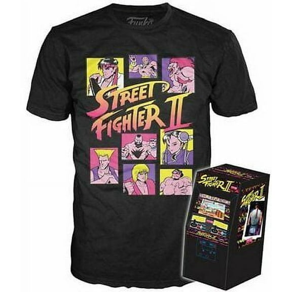 Funko POP! Tees Street Fighter II Size Large [L] T-Shirt LE 1000 Arcade Collectors Box Exclusive