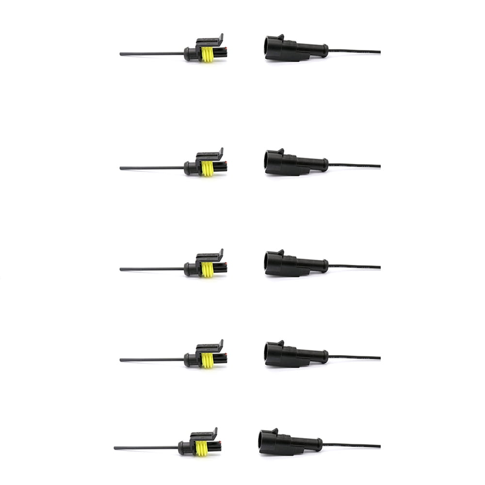Qiorange 6 Pin Way Car Auto Waterproof Electrical Connector Plug Socket Kit with Wire AWG Gauge Marine Pack 6 Pin 5 Set