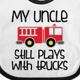 thumbnail image 4 of Inktastic Uncle Firefighter for Nephew Boys or Girls Baby Bib, 4 of 4