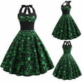 thumbnail image 2 of under $5 JINMGG Dresses for Women 2026,St. Patrick's Day Women's Long Sleeve R-Neck Printing Vintage Gown Party Retro Swing Halter Dress, 2 of 9