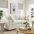 thumbnail image 2 of Modular Deep Sofa, Beige, Fabric, Modern Contemporary, Living Lounge Cafe Room Hotel Lobby Hospitality, 2 of 9