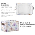 thumbnail image 2 of Yayeee 2 Pack Canvas Storage Basket with Handles for Shelves Fabric Bins Closet Organizer, Purple Flower Pattern, 2 of 8