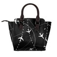 thumbnail image 2 of Airplanes Background With Trajectory Rivet Fashion One-Shoulder Women's Handbag Tote Bag, 2 of 6