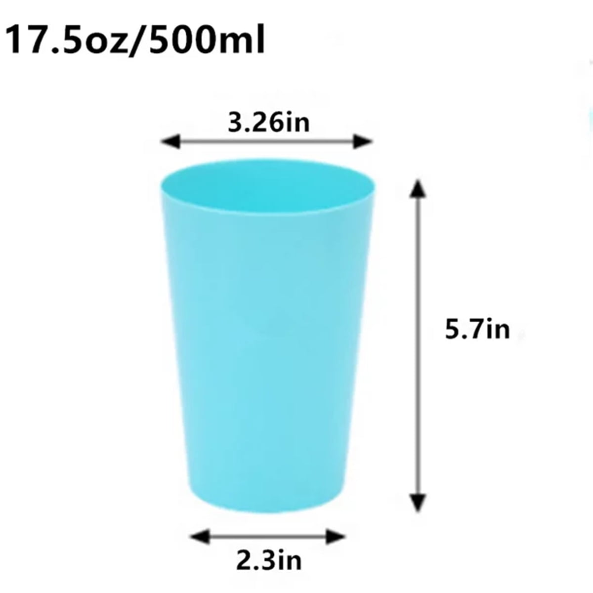 17.5-ounce Plastic Tumblers Reusable Cups Dishwasher Safe BPA Free