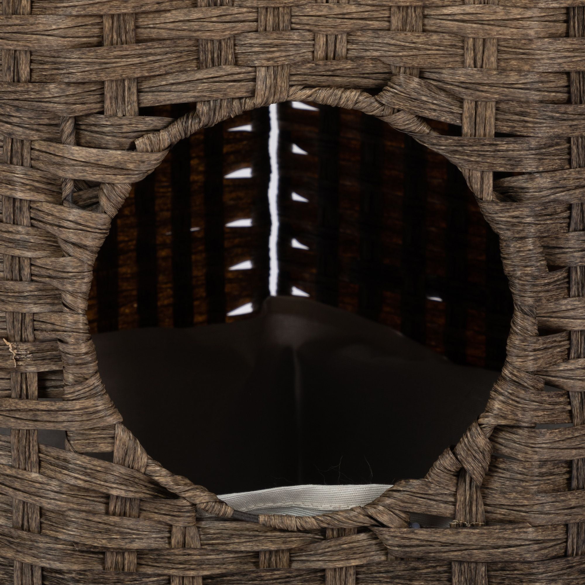 Pefilos 22" Cat Litter Box Enclosure with Waterproof Litter Bag and PP Mat, Hidden Washroom Handwoven Rattan Cat House for Living Room, Bedroom, Brown