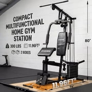 Syedee Multifunctional Home Gym System, Home Gym Station with 105LBS Weight Stack, All in One Workout Machine for Full Body Strength Training