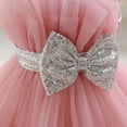 thumbnail image 5 of CIAKGIAF Girls for Dresses Crew Neck Mesh Fluffy Princess Pleated Bow Sleeveless Dresses Hot Pink for 3-4Years, 5 of 7