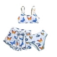 thumbnail image 2 of WhouRiu Big Girls' Two Piece Swimwear Butterfly Print Tankini Shorts Summer Stylish Relaxed Beach Pool Swimsuit for Teen White,Size 11-12 Y, 2 of 6