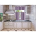 thumbnail image 2 of 3-Piece K9 LILAC Light Filtering 2 layered Bronze Grommest Kitchen Bathroom Curtain Set, Two (2) Tier Panels Solid Color Linen + One (1) Matching Swag Valance Included, 2 of 2