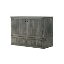 Mega Solutions Tuscany Murphy Cabinet Chest Bed with Charging Station 6 Inch, Queen (Galaxy Grey)