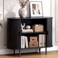 thumbnail image 6 of ROGALIS 40" Buffet Sideboard Cabinet with Storage, Modern Fluted Cabinet with Sliding Doors & Adjustable Shelf, Coffee Bar Accent Cabinet for Kitchen, Dining Room, Entryway, Black, 6 of 6