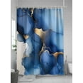 thumbnail image 5 of Marble Dark Shower Curtain, Blue Abstract Stone Texture Natural Crack Modern Waterproof Shower Curtain Set with 12 Hooks Lightweight Washable Fabric Shower Curtains for Bathroom 48x72 Inches, 5 of 6