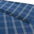 thumbnail image 5 of Creative Co-Op Recycled Cotton Blend Throw Blanket with Fringe, Blue Plaid, 5 of 5