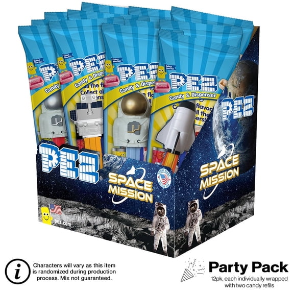 PEZ Space Mission Party Pack, 12 Pack - Each Individually Wrapped