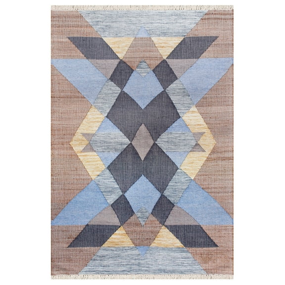 Ox Bay Finley Modern, Bohemian Abstract Hand-Made Area Rug, 7' 9" x 9' 9"