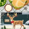 thumbnail image 3 of JOOCAR Christmas Reindeer with Joy Sign Linen Table Mats Set of 4 for Home Kitchen Table Decor 12x18 inch, 3 of 5