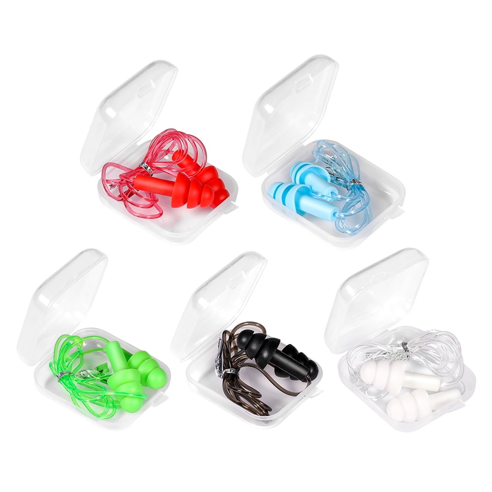 5 Pairs Of Silicone Earplugs Swimming Soft Ear Plugs For Sleeping Reusable Noise 