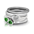 thumbnail image 2 of Lab-Created Emerald Double Heart Ring 2/5 Carat (ctw) in Sterling Silver, 2 of 4