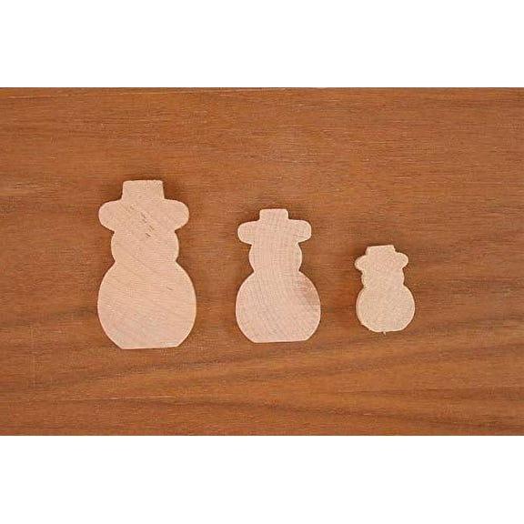Snowman Wood 1/4 x 2 1/2 PKG 25 Laser Cut Wooden Snowman by Woodnshop