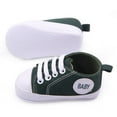 thumbnail image 3 of Infant Toddler Baby Boys Girls Soft Sole Crib Shoes Sneaker, Born First Walker Infant Baby Kid Pram Shoes Sneaker Trainer, Green,9-12M, 3 of 3