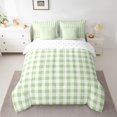 thumbnail image 2 of Feelyou Fashion Plaid Twin Bedding Sets 7-Piece, Green Abstract Bedding Comforter Set, 2 of 8