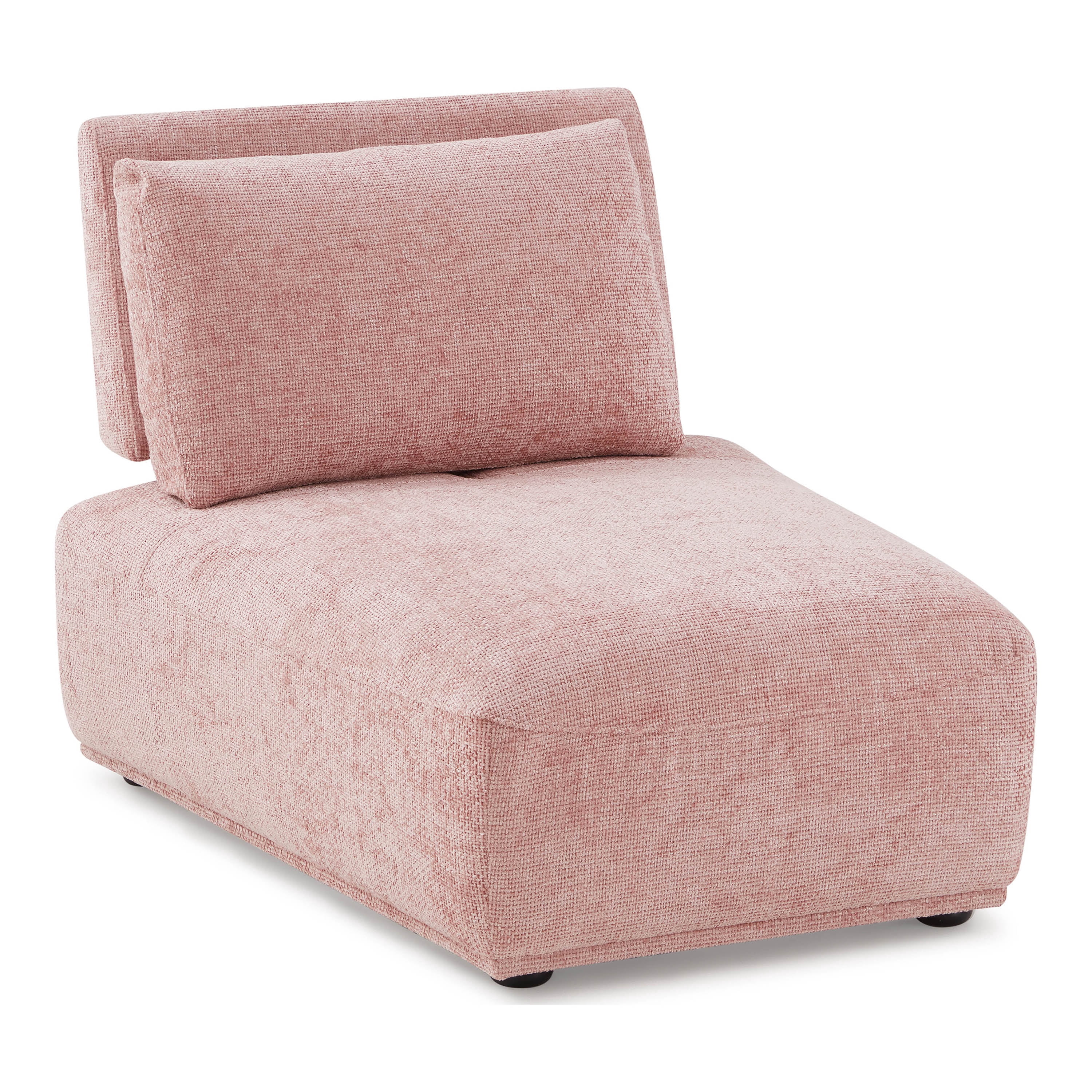 Furniture of America Tatiana Modern Fabric Modular Curved Armless Indoor Chair with Adjustable Backrest, Pink