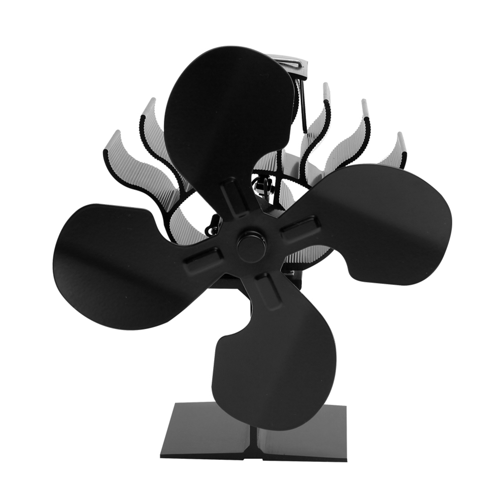Heat Powered Stove Thermal Fan Power Stove Fan 4Blade Efficient