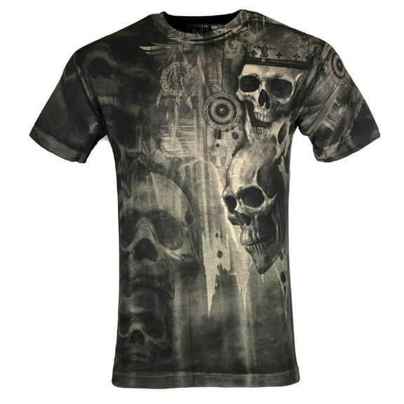 XTREME COUTURE by AFFLICTION Mens T-Shirt DEATHS GRIN Skulls Biker GYM S-4X