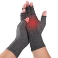 thumbnail image 1 of Guantes de compresión sin dedos para artritis para mujeres y hombres, túnel carpiano, 1 par (gris) 644, 1 of 5