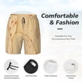thumbnail image 3 of Balery taco tortilla Bañador para hombre, shorts de playa de secado rápido con entrepierna y forro de compresión-Small, 3 of 6