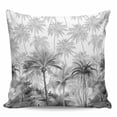 thumbnail image 2 of Summer Tropical Leaves Throw Pillow Covers, Soft Pillowcases with Invisible Zipper, Gray Palm Trees Botanical Decorative Square Pillow Cushion Covers for Living Room Couch Sofa Bed 16x16 Inches, 2 of 8