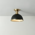 thumbnail image 4 of Globe Electric 1-Light Matte Black Indoor Semi-Flush Mount Ceiling Light Brass Accents, 4 of 9