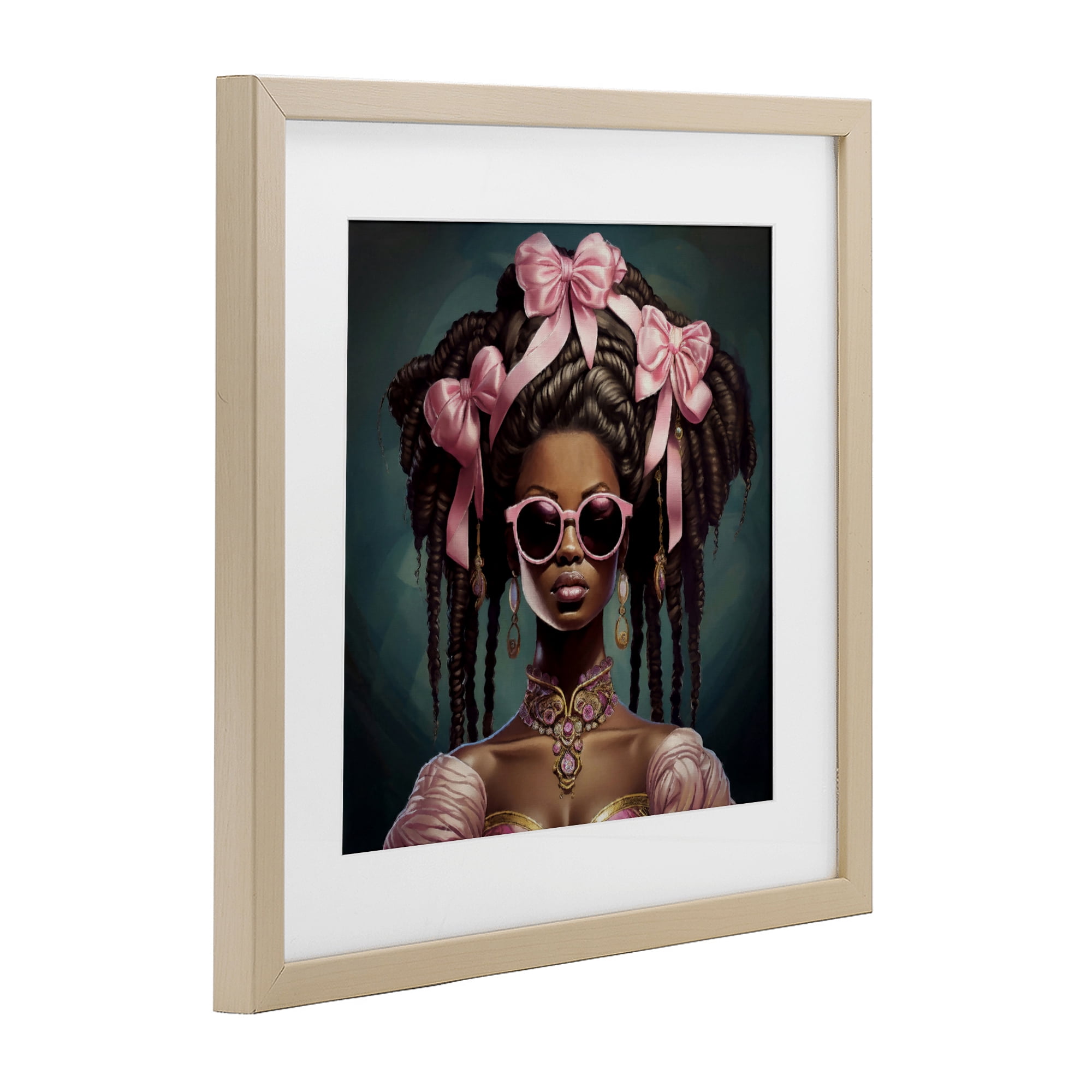 Stupell Industries Rococo Woman With Bows Birch Framed Print Under Glass, design by Grotto Studios
