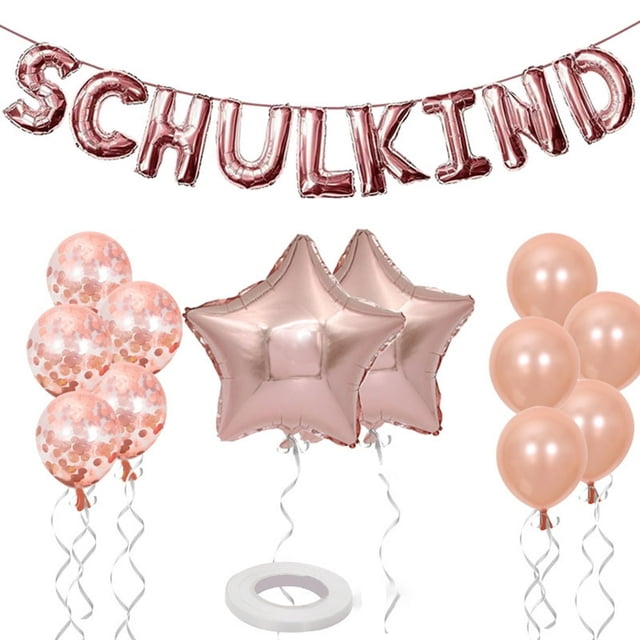 Star Shape Sequins Decor Balloon Kit with Ribbon School Opening Ceremony Decorative Balloons Set Party Supplies