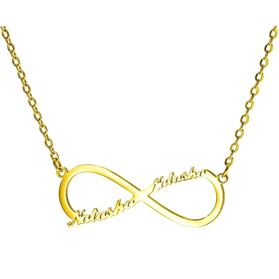 Infinite Custom Name Necklace for Women Personalized Pendant Necklace with Any Name Silver/Gold/Rose Gold Stainless Steel Customized Necklace