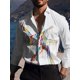 thumbnail image 1 of Camisa de hombre con estampado de moda vintage , con estampados gráficos degradados, camisa informal negra de manga larga cómoda para primavera, 1 of 6