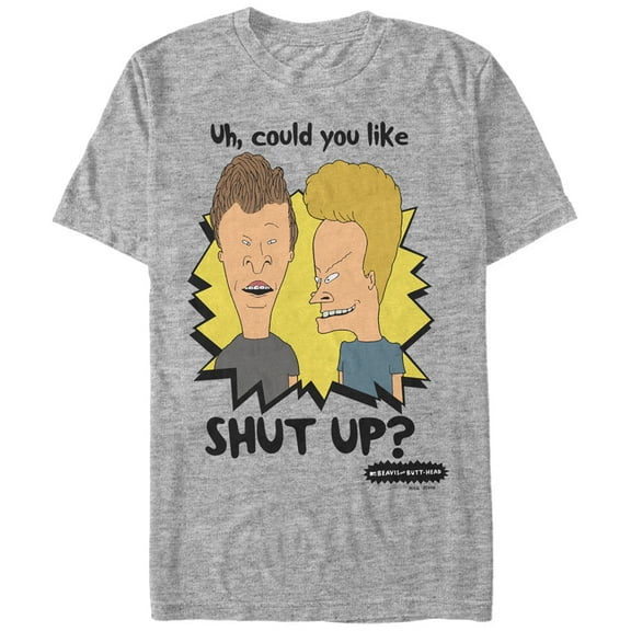 Men's Beavis and Butt-Head Could You Like Shut Up Graphic Tee Athletic Heather Small