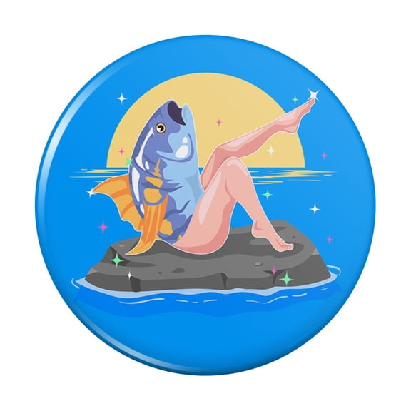 Reverse Mermaid With Tuna Head Kitchen Refrigerator Locker Button Magnet